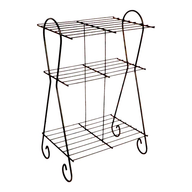 Mid Century Wire Plant Stand Bookshelf C 1950's For Sale