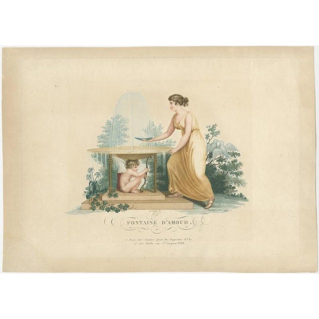 Hollywood Regency The Fountain of Love, 1815, Engraving For Sale - Image 3 of 9