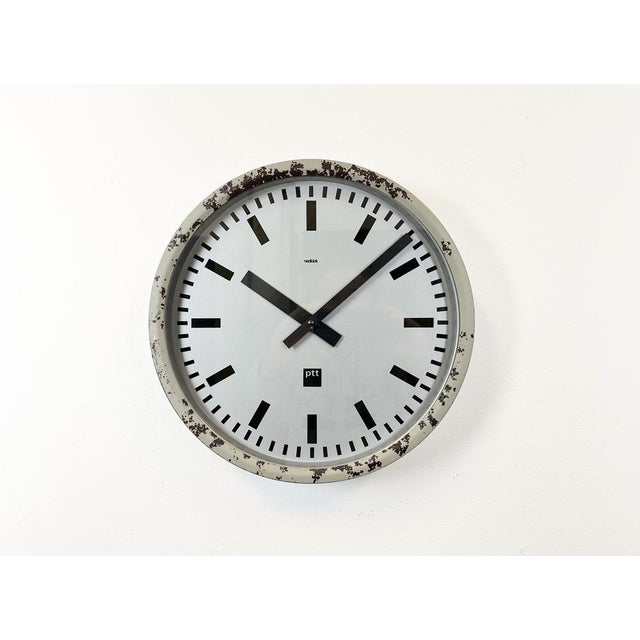 Grey Industrial Station Wall Clock from Nedklok, 1960 For Sale - Image 18 of 18