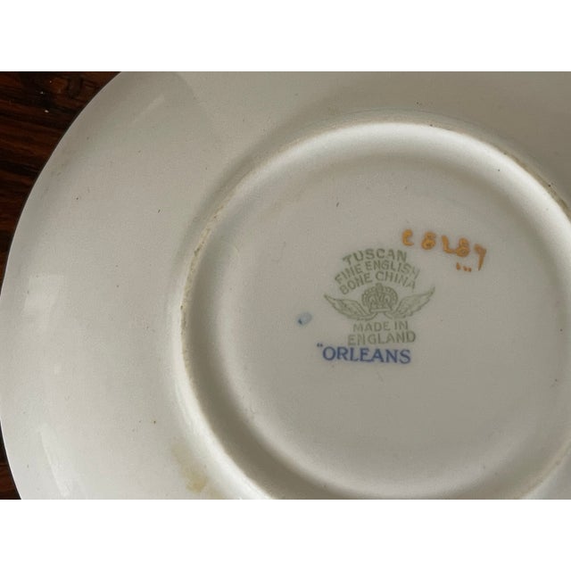 Antque Porcelain CakecStand With Demitasse Plates Handpainted - 4pcs For Sale - Image 9 of 9