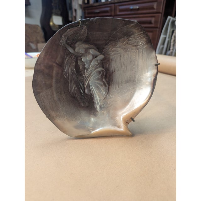 1950s Carved Abalone Shell Wall Hanging For Sale - Image 4 of 8