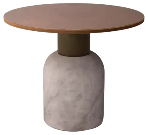 Serenity Fusion 40 Table in Alabaster and Iroko Wood by Alabastro Italiano