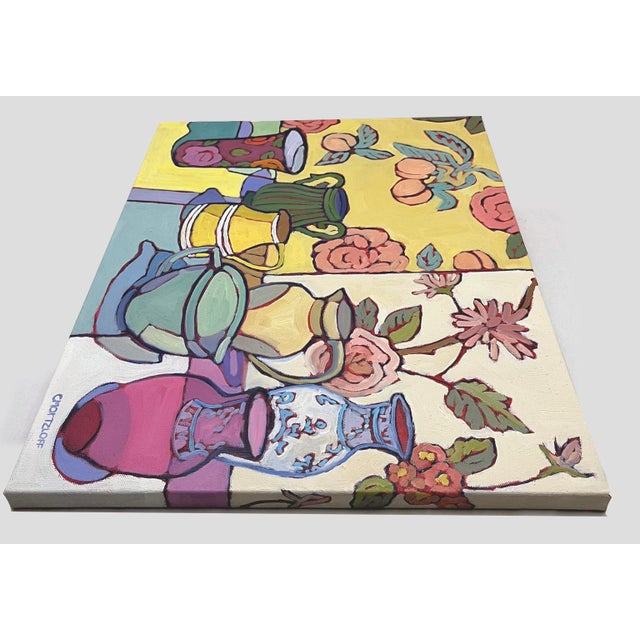 Contemporary Wonderful Life — Colorful Vintage Still Life With Pitchers and Vases For Sale - Image 3 of 7