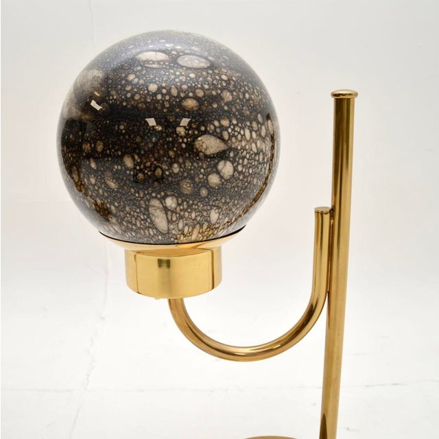 Bergboms Vintage Swedish Brass and Glass Table Lamps attributed to Bergboms, 1970s, Set of 2 For Sale - Image 4 of 7