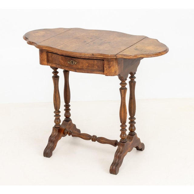 Burl Walnut Pembroke Table, 19th Century For Sale - Image 4 of 9