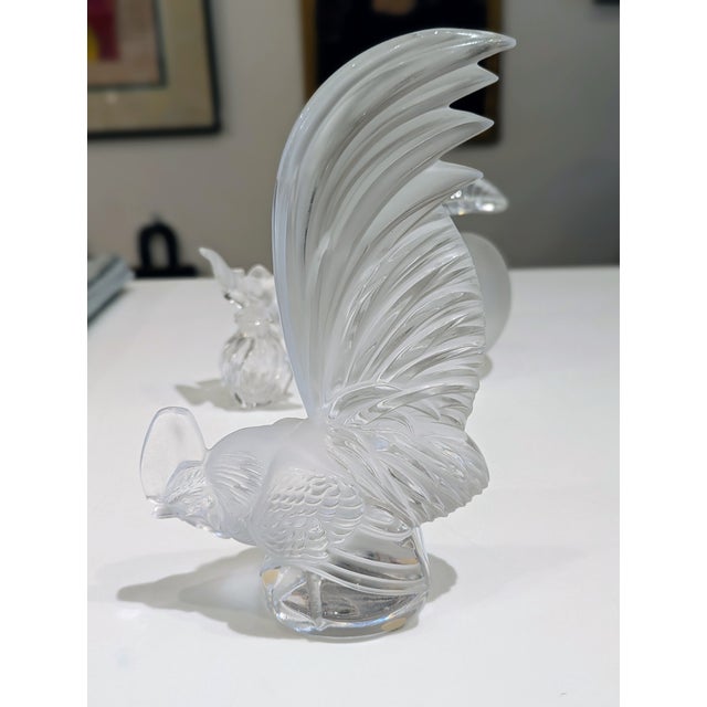 Early 20th Century Lalique Coq Nain Art Deco Frosted Glass Rooster For Sale - Image 5 of 5