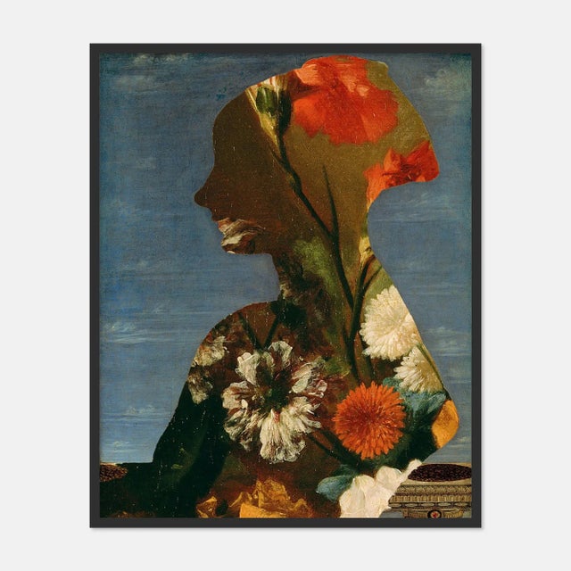 Contemporary Floral Silhouette 2 by Lara Fowler in Black Frame, Small Art Print For Sale - Image 3 of 3