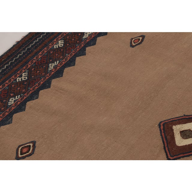 Tribal Vintage Sofreh Persian Kilim, Square Rug With Open Field - Rug & Kilim For Sale - Image 3 of 7