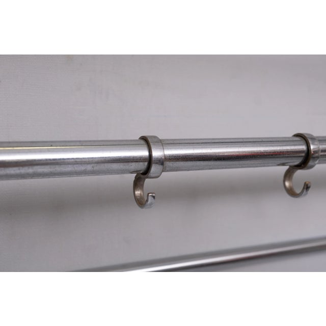 Art Deco wall coat rack Chrome tube frame, comes with 8 hooks and a place for your had on top. Holland 1930s.