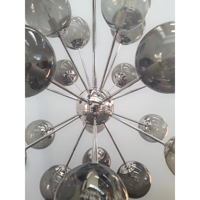 Not Yet Made - Made To Order 21st Century Nova Polished Nickel Smoky Murano Sputnik Chandelier by Fabio LTD For Sale - Image 5 of 7