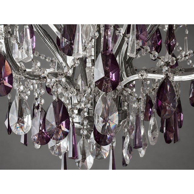 1990 Artisan Regency Purple Crystal Chandelier - 1 Pc For Sale - Image 6 of 17
