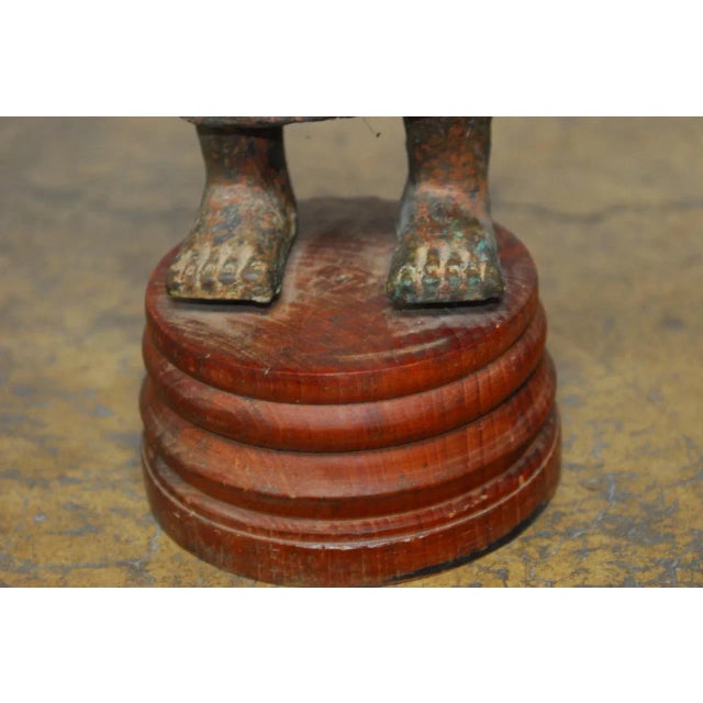 Asian Cast Iron Standing Buddha Statue For Sale - Image 3 of 9