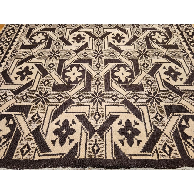Vintage American Southwestern Rug, Handwoven Wool, Geometric Pattern, Tan & Brown, 5x7 For Sale - Image 9 of 13