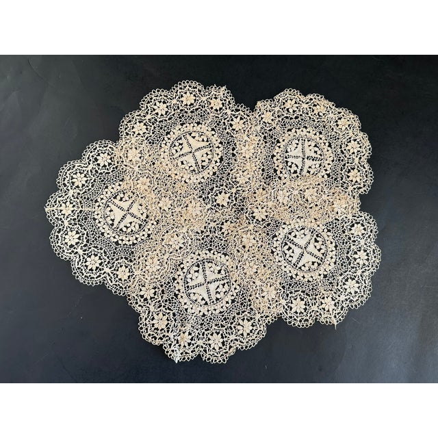 Antique Victorian Lace Doily Table Mat Cocktail Napkins - Set of 5 For Sale - Image 16 of 16