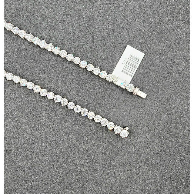 White 24.10 Ct Diamond Tennis Necklace For Sale - Image 8 of 8