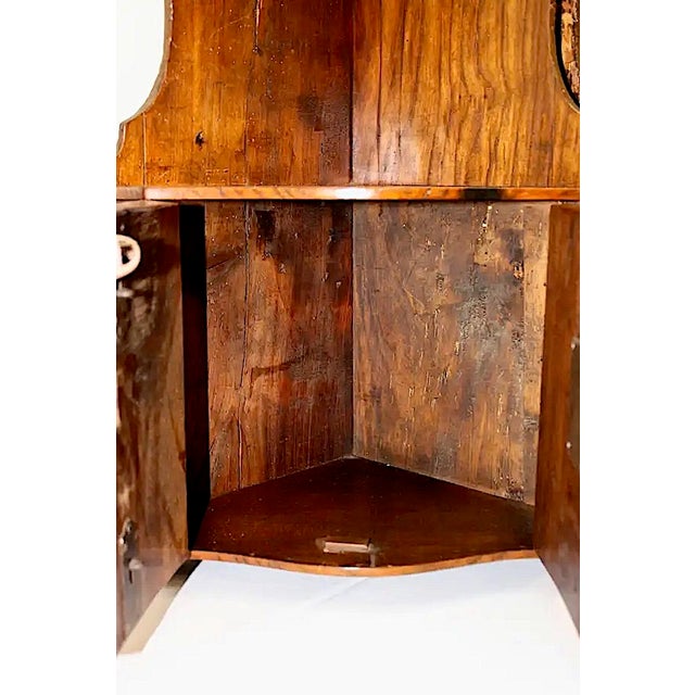 Pair of European Inlaid Wood Corner Hanging Shelves For Sale - Image 4 of 5