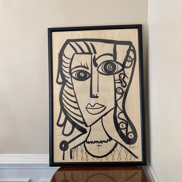 Peter Keil Original Abstract Cubic Portrait Painting Black & White Series For Sale In Atlanta - Image 6 of 8