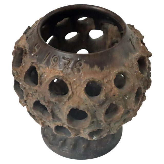 Mid-Century Brutalist Danish Ceramic Candleholder from Judi Kunst, Denmark, 1970s For Sale - Image 10 of 10