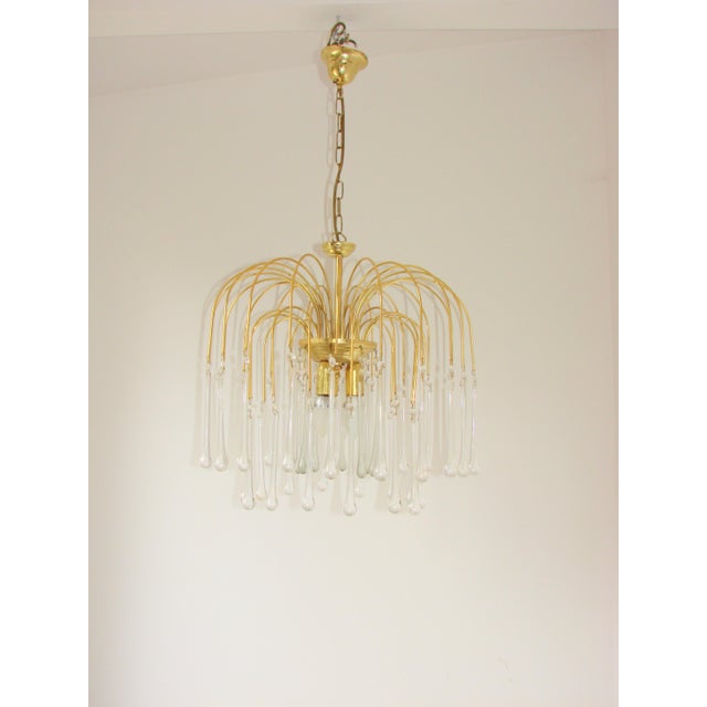 Gold Vintage Pendant Lamp in Brass, 1970s For Sale - Image 8 of 9