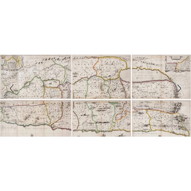 Large Map of the Holy Land and Twelve Tribes of Israel by Jansson, 1658, Set of 6 For Sale - Image 4 of 6