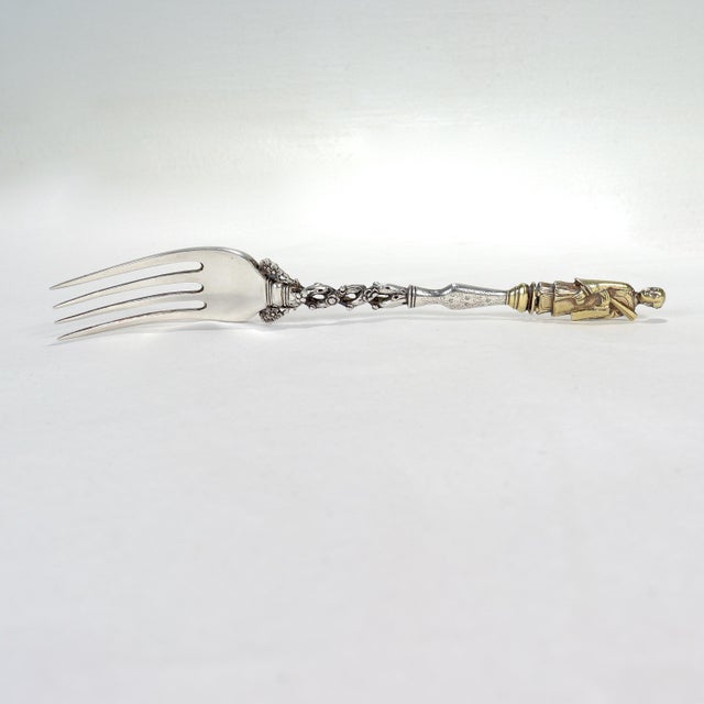 Signed Antique 3 Pc. Sun Shing Chinese Export Silver Spoons & Fork Flatware Set For Sale - Image 9 of 18