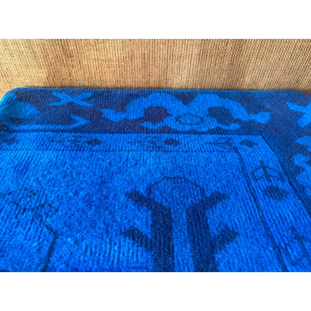 Blue Vintage Turkish Wool Totem Pillow For Sale - Image 8 of 13