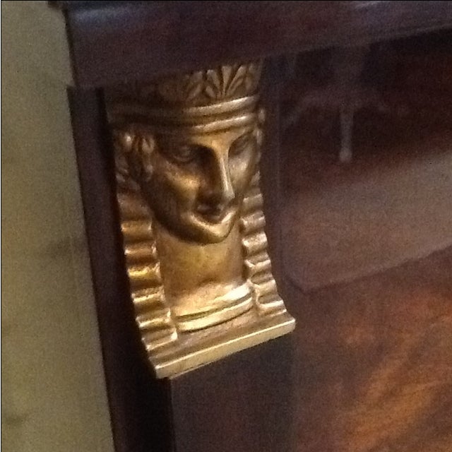 1940s Vintage Egyptian Revival Drop Front Desk For Sale - Image 5 of 7