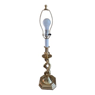 Vintage Solid Brass Barley Twist Lamps For Sale