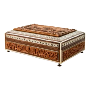 Antique Anglo-Indian Vizagapatam Jewelry Inlaid Sadeli Footed Box