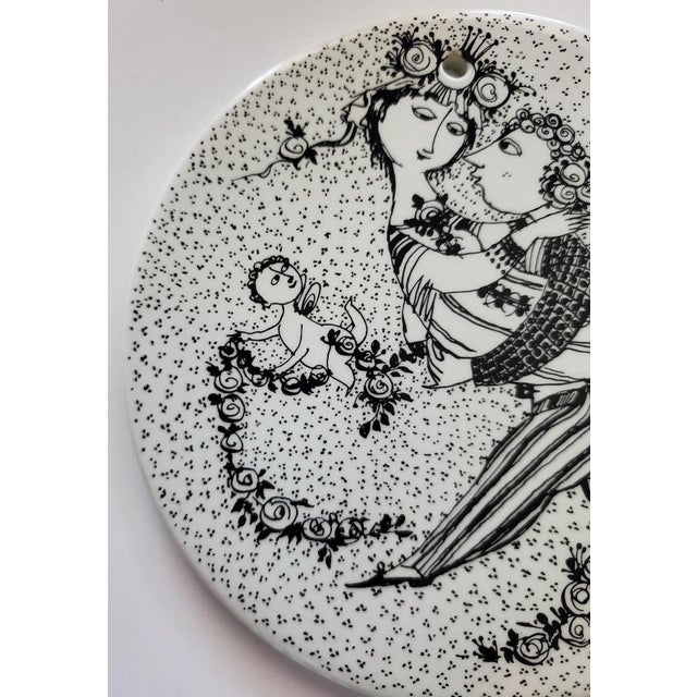 White 1960s Bjorn Wiinblad Ceramic Wall Plaque "Marts Victoire" Denmark - March For Sale - Image 8 of 13