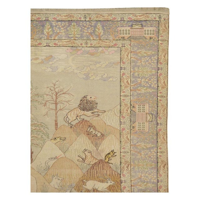 Galerie Shabab Collection Mid-20th Century Handmade Turkish Kayseri Pictorial Accent Rug, Circa 1930 For Sale - Image 4 of 10