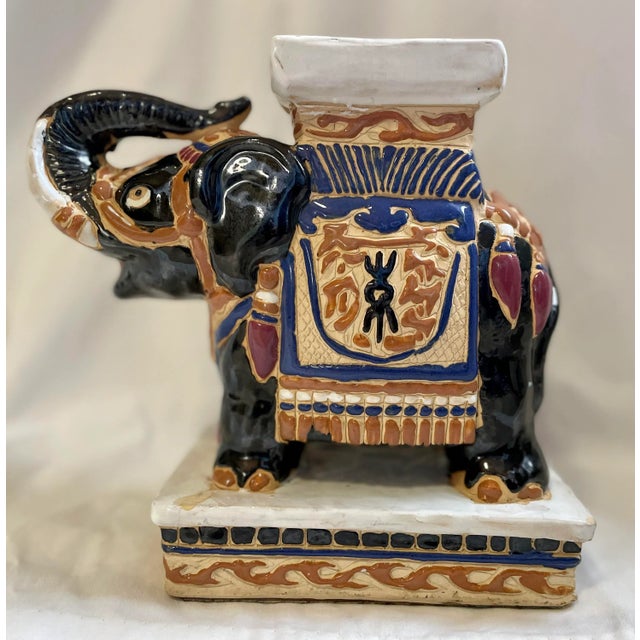 Vintage Early 20th Century Chinoiserie Elephant Plant Stand For Sale - Image 4 of 6