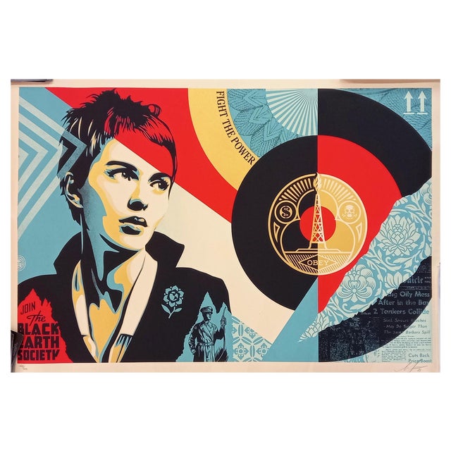 Shepard Fairey, Black Earth Society, 2021, Screenprint For Sale