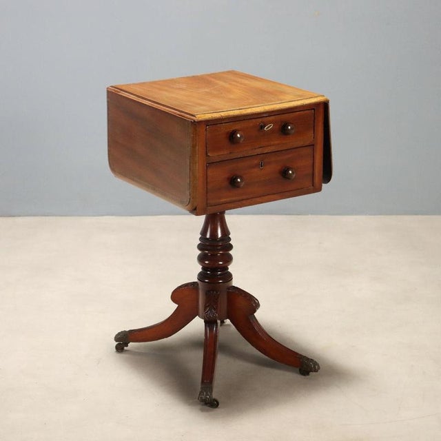 Mahogany Drop-Leaf Center Table For Sale - Image 11 of 11