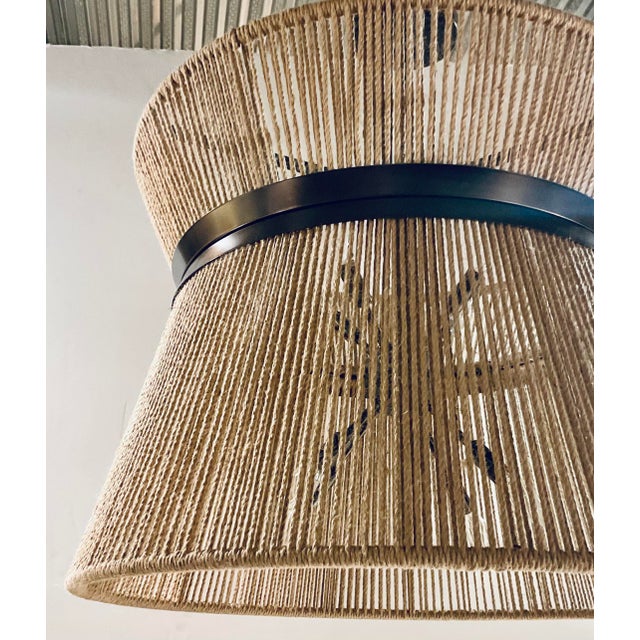 2020s Organic Modern Cinched Rope High Strung Pendant Chandelier For Sale - Image 5 of 6