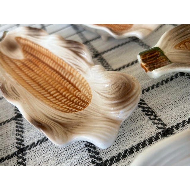 Vintage Corn Cob Ceramic Serving Plates- Set of 6 For Sale In Miami - Image 6 of 7