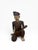 Brown Hand-Carved Chinese Wooden Figural Sculpture of Seated Musician With String Instrument For Sale - Image 8 of 12