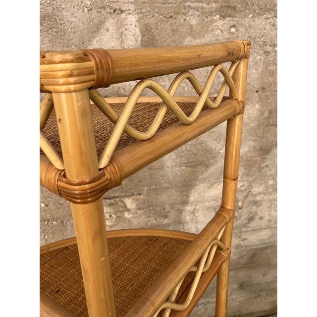 Five-Shelf Corner Unit in Rattan and Bamboo, 1972 For Sale - Image 3 of 11