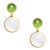 Syna Yellow Gold Moon Quartz and Peridot Earrings, a Pair For Sale