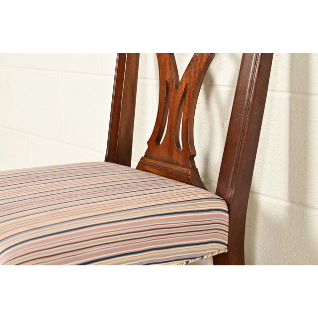 Drexel Heritage Georgian Carved Mahogany Dining Chairs, Set of Six For Sale - Image 9 of 13