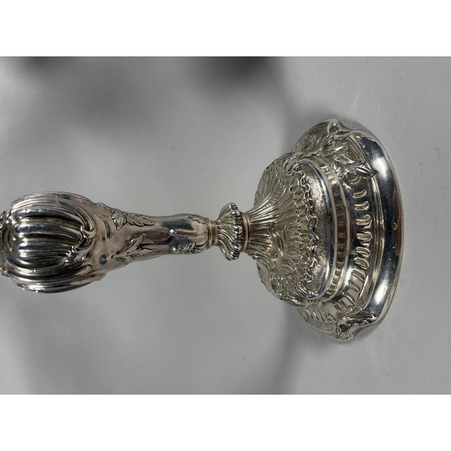 1900 - 1909 Antique Rococo Candleholders in 950 Silver, 1907, Set of 2 For Sale - Image 5 of 11