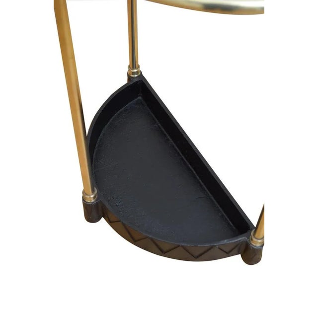 English Brass Demi Lune Umbrella Stand, 1960 For Sale - Image 4 of 9