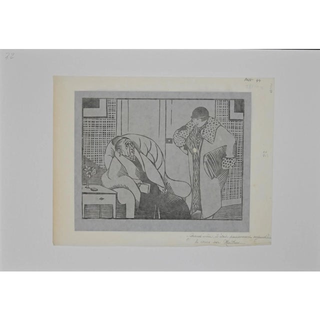 Hermann-Paul - the Old Woman - Original Woodcut Print - 1925 For Sale - Image 3 of 4