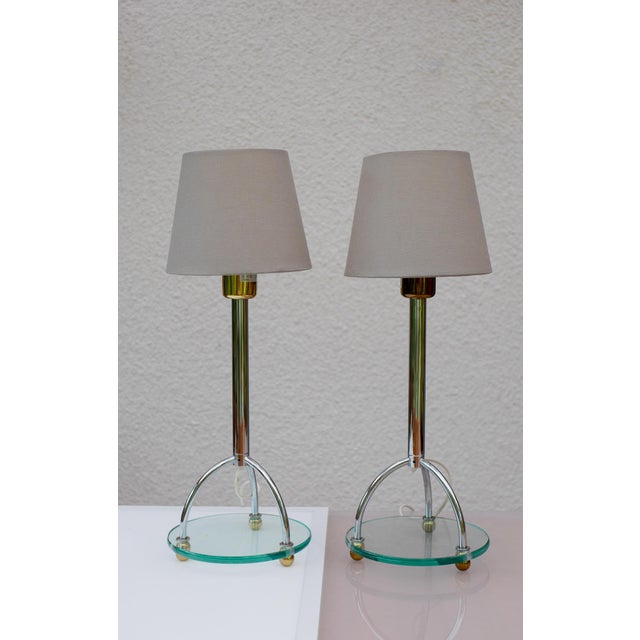 Ikea Art Deco Scandinavian Minimalist Skymning Table Lamps in Chrome and Glass by Ehlén Johansson for Ikea, Set of 2 For Sale - Image 4 of 12