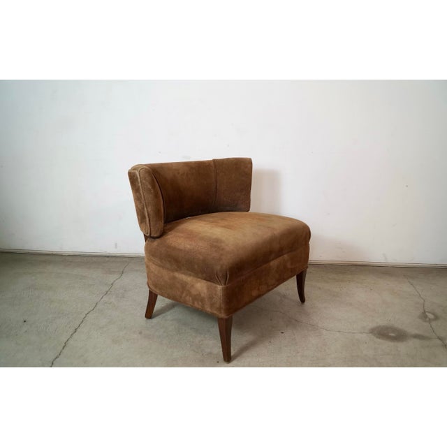 Vintage original Midcentury Modern slipper chair for sale. This is an original lounge chair by Billy Haines. It has been...
