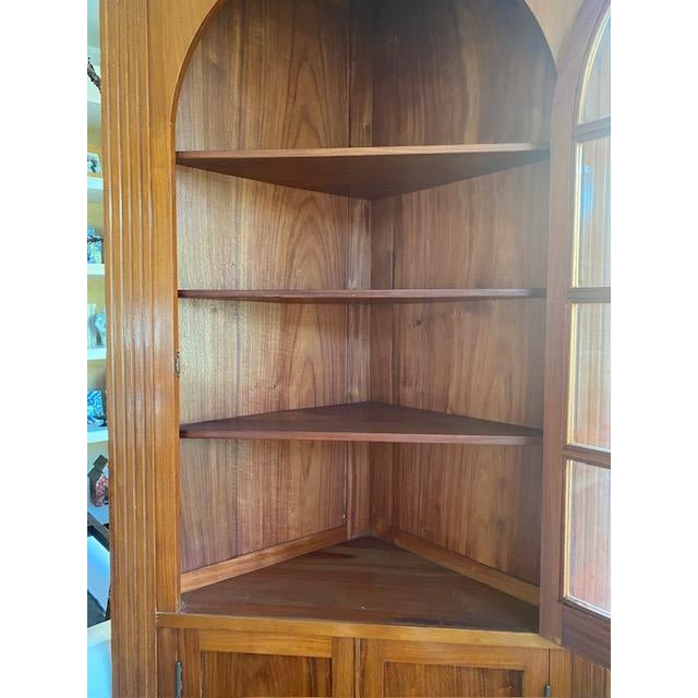 Early 20th Century Pair of Towering Antique Corner Cabinets For Sale - Image 5 of 6