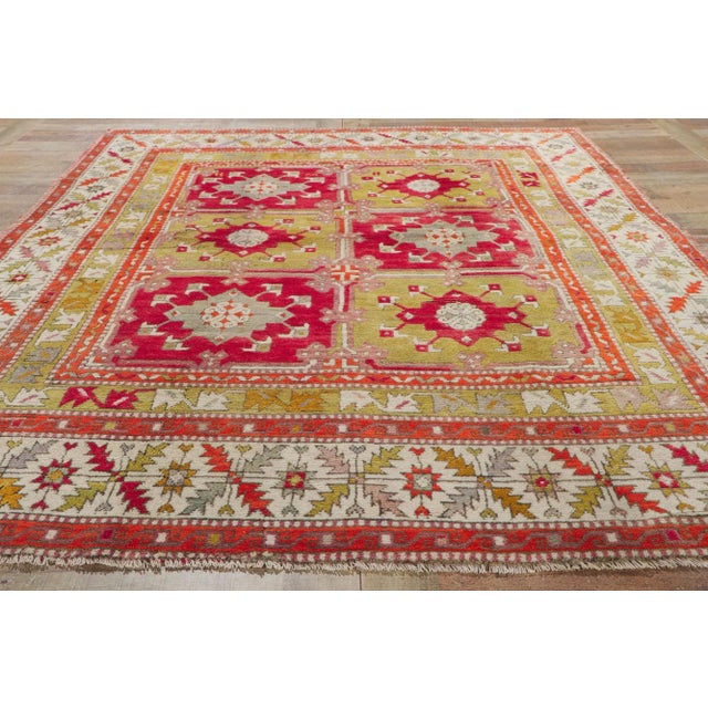 Mid 20th Century Vintage Turkish Oushak Rug with Modern Style - 06'01 x 07'10 For Sale - Image 5 of 10