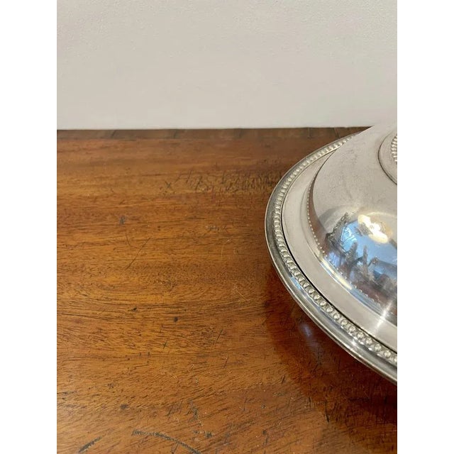 Antique Edwardian Silver Plated Entrée Dish For Sale - Image 4 of 8