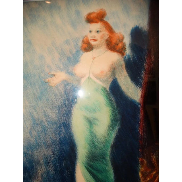 Realism Mid 20th Century Portrait Mixed-Media Painting of Betty Jane Rowland - Elmer Plummer, Framed For Sale - Image 3 of 6