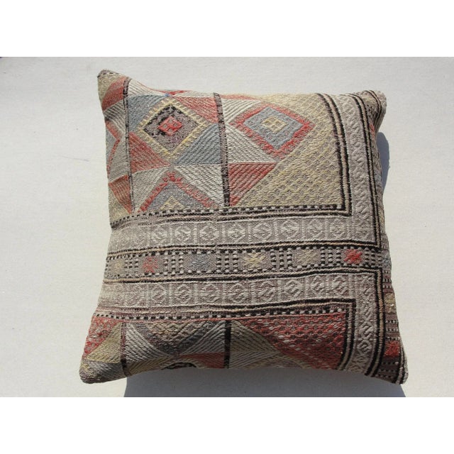 Kilim Rug Pillow Made from old turkish kilims Back side cotton and has closed with a solid hidden zipper size:20" x 20" It...